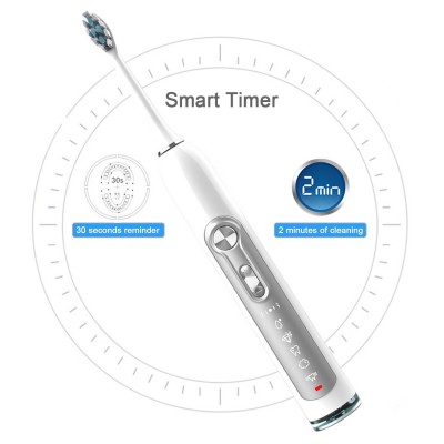 Personal Oral Care Smart Waterproof Sonic Toothbrush with 2 Brush Heads